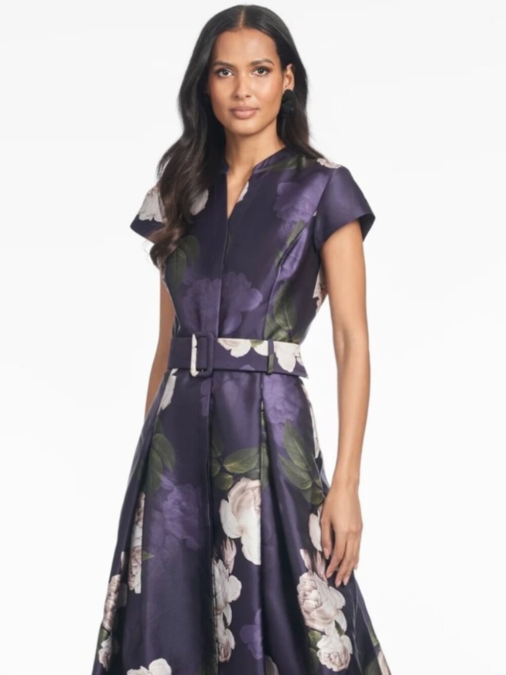Sachin + Babi Marta Floral Mikado Gown Twilight Blooms